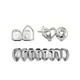 Daiiibabyyy  Hip-Hop Hollow-Out & Star Teeth Grills - 14K Golden Plated Copper, Y2K Gothic Style, Unisex for  Daily Durable Teeth Grills