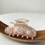 Daiiibabyyy  8cm Pink Marble Butterfly Acetate Hair Claw Clip Korean Style Fashion Hair Accessories for Women Girls