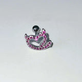 DAIIIBABYYY  -  1PC Helix Piercing Earring Ear Stack Zircon Evil Ear Piercing Heart Chain Helix Ear Stud Conch Chain Korean Style 20G Cartilage