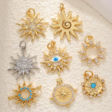 DAIIIBABYYY  -  1 pieces Vintage Zircon Twist Sun Charms Pendants DIY Bracelet Earring Jewelry Making Supplies Wholesale ﻿