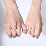 Daiiibabyyy  2Pcs Sun Moon Lover Couple Rings For Women Men Silver Color Adjustable Open Finger Ring Wedding Jewelry Valentine's Day Gifts