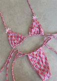 Daiiibabyyy  New Sexy Lace Patchwork Brazilian Bikini Set Female Halter Swimwear Women Print Halter Swimsuit Bathing Suit Biquini