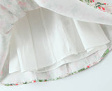 Daiiibabyyy  Sexy Floral Leaves Print Pleated Ruched Halter Dress Women Deep V neck Slim Low Waist Swing Ball Gown Backless Mini Dresses Robe