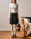 Daiiibabyyy  New French Style Double Layered Lace Hem Round Neck Slim Fit Design Printed Top Women Base Outer T-shirt