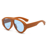 Daiiibabyyy  Fashion Retro Pilot Sunglasses for Women Leopard Blue Lens UV400 Shades Punk Trendy Frame Outdoor Sun Glasses for Men Women