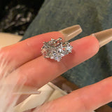 Daiiibabyyy  1PC Shiny Zircon Star Clip Earrings for Women Girl Simple Sweet Party Ear Cuff Silver Color Light Luxury Jewelry Gift