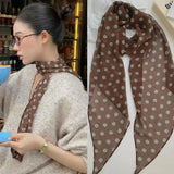 DAIIIBABYYY  -  185*24cm Chiffon Polka Dot Long Scarf Lightweight Neck Scarf For Women Summer Sun Protection Scarf Ribbon Headband Choker scarf
