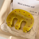 Daiiibabyyy  New Style Polka Dot Hair Claw M-Shaped Classic Claw Clips Elegant Hairpin Shark Clips Hair Accessories for Women Girls