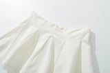 Daiiibabyyy  Holiday Front Cross Lacing up Bandage Bow Zipper Waist Mini Skirt Women White Spliced Lace Hem Ruched Swing A-lined Skirts Black