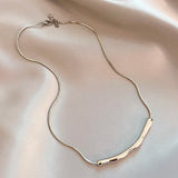 Daiiibabyyy  European and American Fashion Simple Stainless steel Gold Color Collarbone Chain For Women’s Fashion Short Necklaces Jewelry