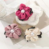 DAIIIBABYYY  -  Fabric Rose Flower Hair Claw Clips for Women Girls Hair Clip Barrette Plastic Hair Clamps Headwear Hair Accessories