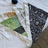 Daiiibabyyy  Spice Girl Cashew Flower Lace Triangle Hair Scarf Headscarf Women Spring Summer Travel Photographs All-match Headscarf Hair Belt