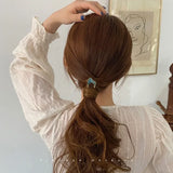 Daiiibabyyy  Retro Shell Enamel Hairpin Hair Jewelry for Women Temperament Stainless Steel U-shaped Hair Accessories Headwear Gift