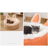 DAIIIBABYYY  -  Soft Long Plush Cushion Bed for Small Dogs, Warm Cat Nest, Basket Bed, Mat, Sofa, Cartoon, Cat Nest