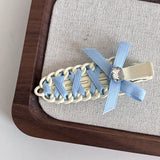 DAIIIBABYYY  -  Ballet Ribbon Seamless Hairpin Side Bangs Clip Seamless Hairpin Female Bow Top Clip Seamless Clip Headdress