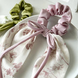 Daiiibabyyy  1PC Floral Scarf Scrunchies Set, Elegant Hair Accessories for Women, Chic Hair Ties for Daily and Party Wear
