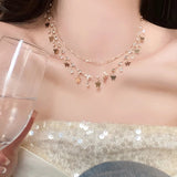 DAIIIBABYYY  -  New Colored Crystal Butterfly Pendant Necklaces Romantic Zircon Clavicle Chain Chokers Exquisite Mode Female Y2K Jewelry Gifts