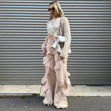 Daiiibabyyy Irregular Loose Wid Leg Jeans Y2k Autumn Fashion Pink INS Casual High Waist Denim Pants Party Club Streetwear