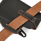 DAIIIBABYYY  -  Real Leather men Casual Small Waist Bag Cowhide Fashion Hook Bag Waist Belt Pack Cigarette Case 5.5" Phone Pouch