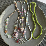 Daiiibabyyy  Goth Harajuku Acrylic Beaded Colorful Bow Star Pendant Choker Necklace Women Aesthetic Y2K Charm EMO 2000s Jewelry Accessories