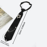 Daiiibabyyy  Simple Korean Style Star Tie Choker JK Long Necktie Academic Style Tassels Shirt Tie Daily