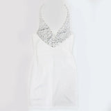 DAIIIBABYYY  -  Sexy Evening Dresses for Women Halter V Neck Backless Diamond Sheath Mini Length Elegant Evening Night Party Club Vestidos Mujer