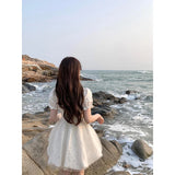 DAIIIBABYYY  -  Kawaii White Mini Dress Women Fairy Party Puff Short Sleeve Ball Gown Dresses Summer Korean Cute Bodycon A Line Vestidos