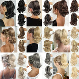 Daiiibabyyy  Synthetic Ponytail Extension Short Wave Curly Ponytail Clip in Claw Hair Extension Natural Synthetic Hairpiece for Women
