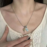 Daiiibabyyy  New Arrival Elegant Unique Design Enamel Oil Drop Star Clavicle Chain Necklace Fashion Simple Geometry Jewelry Party Gifts