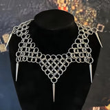 Daiiibabyyy  Punk Jewelry Stitching Chain Rivet Pendant Necklace for Women Korean Fashion Grunge Rock Necklace Empty Accessories Goth