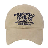 Daiiibabyyy  New Hats Sweet Cool Style Summer Sun Hats American Three Flower Baseball Cap For Women Korean Version Trendy Brand Hat For Men