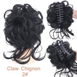 Daiiibabyyy  Synthetic Chignon Messy Curly Claw Hair Bun Scrunchy Fake False Hair Band Tail for Women Hairpieces Blonde Black Brown