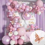 Daiiibabyyy Butterfly Balloon Garland Arch Kit Happy Birthday Party Decor Kids Baby Shower Girl Latex Balloon Chain Wedding Party Supplies