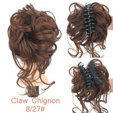 Daiiibabyyy  Synthetic Chignon Messy Curly Claw Hair Bun Scrunchy Fake False Hair Band Tail for Women Hairpieces Blonde Black Brown
