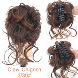 Daiiibabyyy  Synthetic Chignon Messy Curly Claw Hair Bun Scrunchy Fake False Hair Band Tail for Women Hairpieces Blonde Black Brown