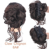 Daiiibabyyy  Synthetic Chignon Messy Curly Claw Hair Bun Scrunchy Fake False Hair Band Tail for Women Hairpieces Blonde Black Brown