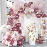Daiiibabyyy Butterfly Balloon Garland Arch Kit Happy Birthday Party Decor Kids Baby Shower Girl Latex Balloon Chain Wedding Party Supplies