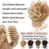 Daiiibabyyy  Synthetic Chignon Messy Curly Claw Hair Bun Scrunchy Fake False Hair Band Tail for Women Hairpieces Blonde Black Brown