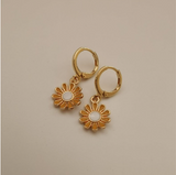 Daiiibabyyy Delicacy Gold Daisy Sunflower Hoop Earring Endless Hoops Dangle Simple Everyday Holiday Gift for Her Bridesmaid Women Jewelry