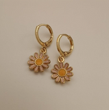 Daiiibabyyy Delicacy Gold Daisy Sunflower Hoop Earring Endless Hoops Dangle Simple Everyday Holiday Gift for Her Bridesmaid Women Jewelry