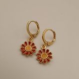 Daiiibabyyy Delicacy Gold Daisy Sunflower Hoop Earring Endless Hoops Dangle Simple Everyday Holiday Gift for Her Bridesmaid Women Jewelry