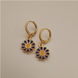 Daiiibabyyy Delicacy Gold Daisy Sunflower Hoop Earring Endless Hoops Dangle Simple Everyday Holiday Gift for Her Bridesmaid Women Jewelry