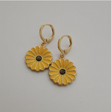 Daiiibabyyy Delicacy Gold Daisy Sunflower Hoop Earring Endless Hoops Dangle Simple Everyday Holiday Gift for Her Bridesmaid Women Jewelry