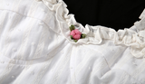 Elegant White Sleeveless Suspender Frilly Girlish Style Mini Dress Romantic Twill Neckline Wrap Hip Skirt Women's Holiday Outfit