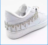 shiny Rhinestone long tassel shoes with sneakers boots and chains women's fashion fashion jewelry luxury crystal chain shoe daiiibabyyy