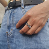 Lost Lady Retro Silver Black Skull Skelton Heart Rings Trendy Hiphop Punk Antique Finger Rings for Women Party Jewelry Gift daiiibabyyy