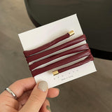 Lystrfac New PU Hair Ribbon for Women Girls Ponytail Holder Head Rope Female Hair Tie Decorate Hairband Fashion Hair Accessories daiiibabyyy