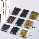 Daiiibabyyy 5/6/7 Cm 50 Pcs U Shaped Hairpin Hair Clips Bobby Pins Metal Barrette Women Modeling Tools Bridal Hairstyle Tool