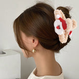 Fashion Christmas Plush Catch Clip Acrylic Hair Claws For Women Girls Santa Party Festival Hair Accessories Gift 2021 daiiibabyyy