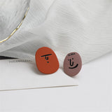 Interesting geometric asymmetry creative wacky comic face earrings, stylish oil painting women's earrings, 2022 new jewelry daiiibabyyy